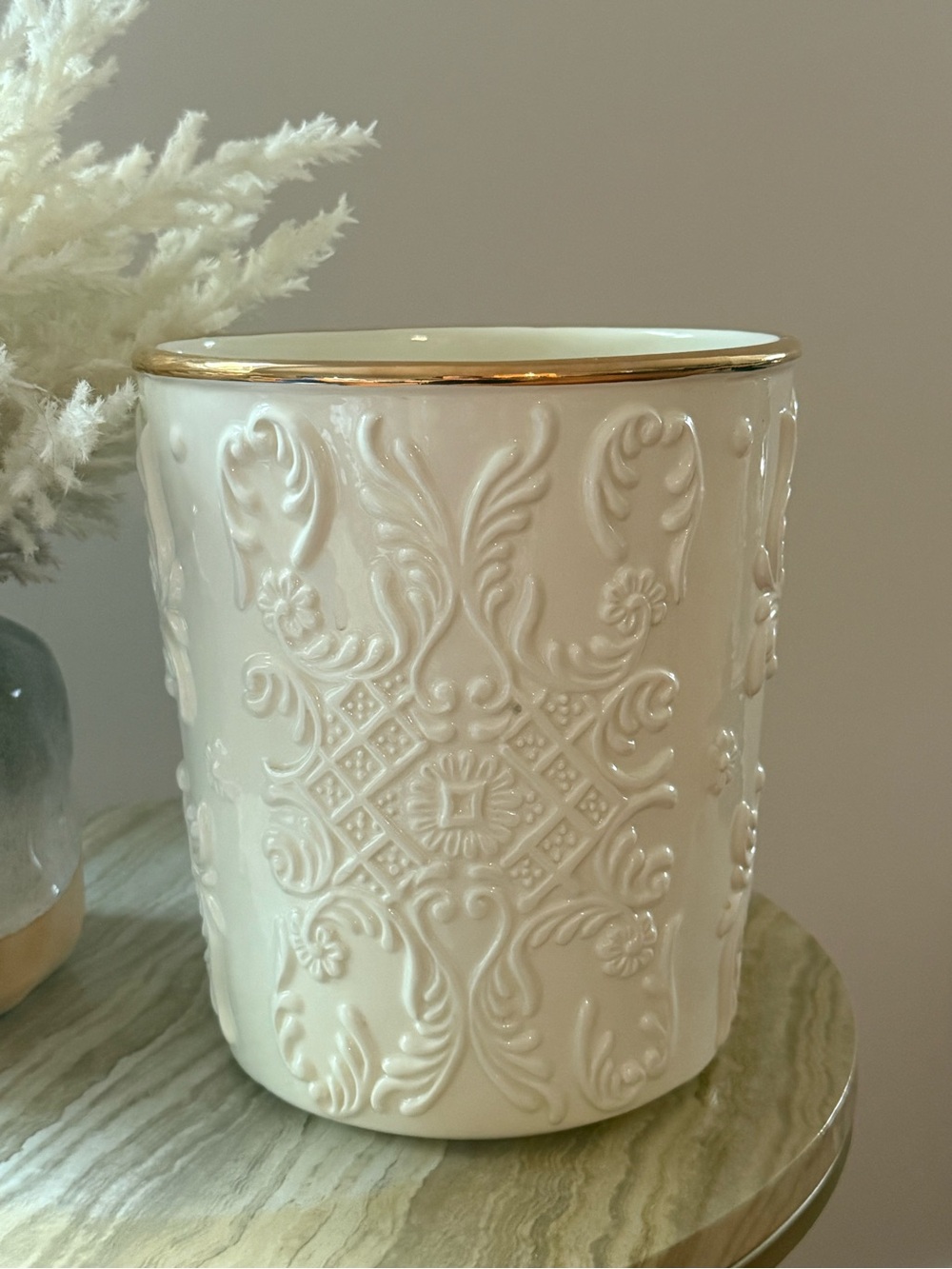 Vintage Formalities by Baum bros ceramic vase trash bin